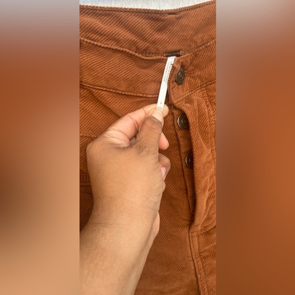 Free People Kyo Carpenter Corduroy Pants Womens 4 Orange Casual Pockets - Picture 4 of 10